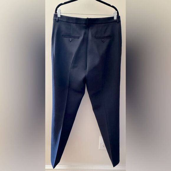 Michael Kors Collection Samantha Pleated Straight Leg Maritime Trouser Pants 12 - Picture 2 of 5